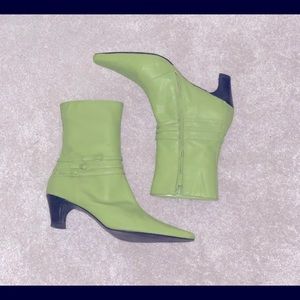 Lime Green BiJou booties women’s size 12
